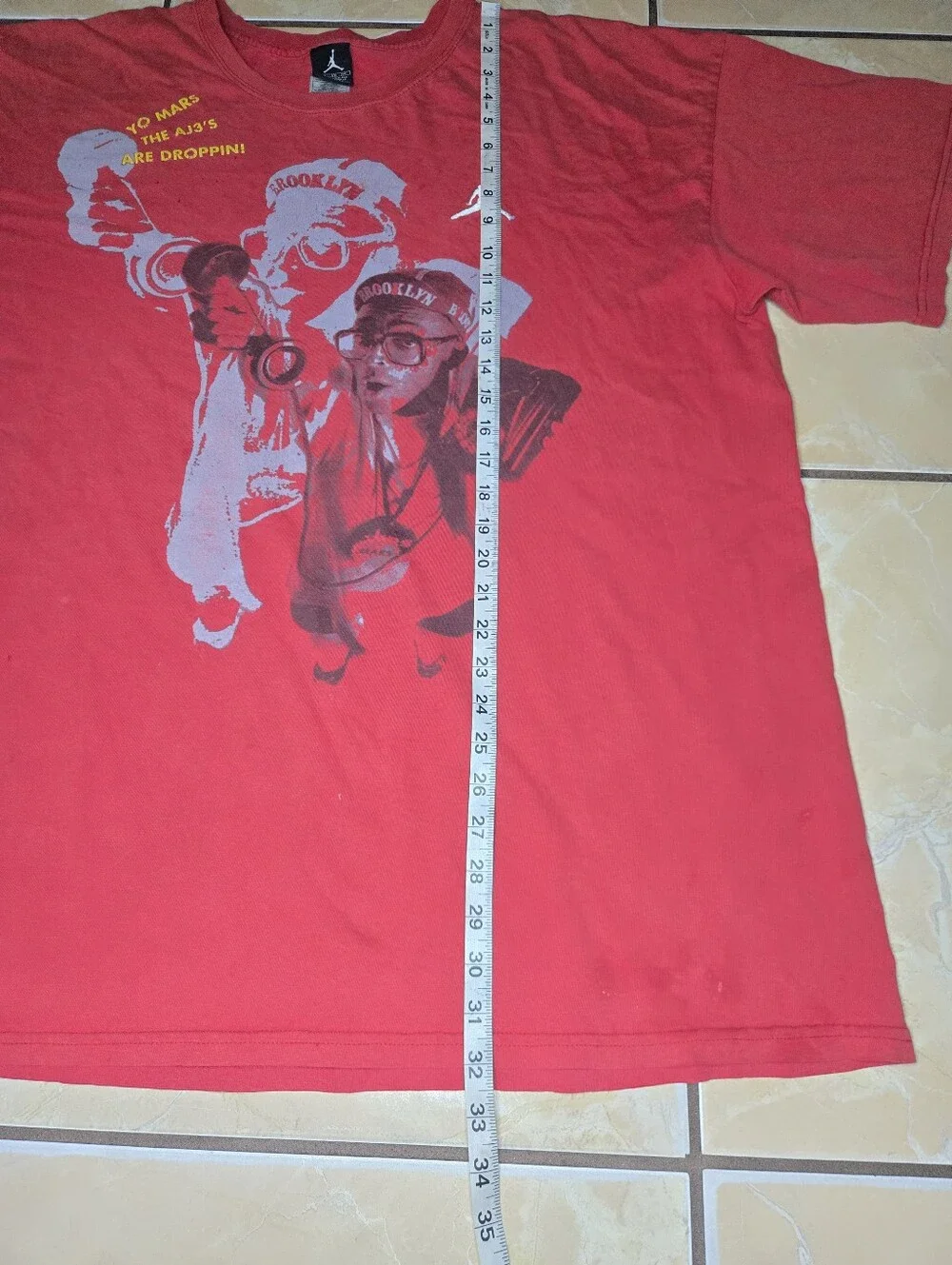 Jordan Red Mens Short-Sleeve Graphic Tee
